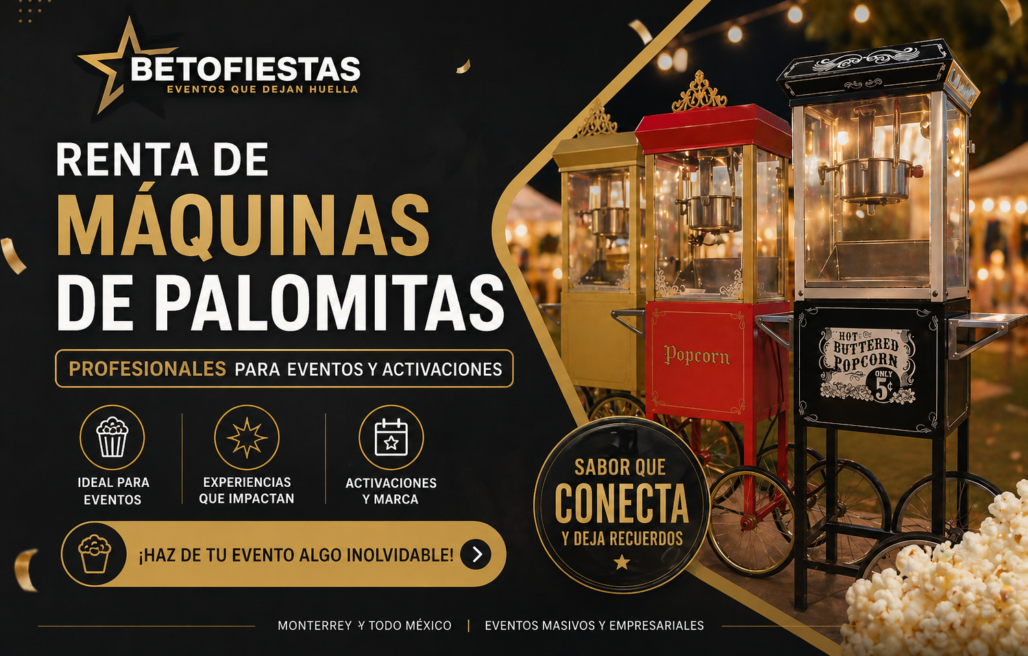 RENTA DE MAQUINAS DE PALOMITAS DE MAIZ&nbsp;