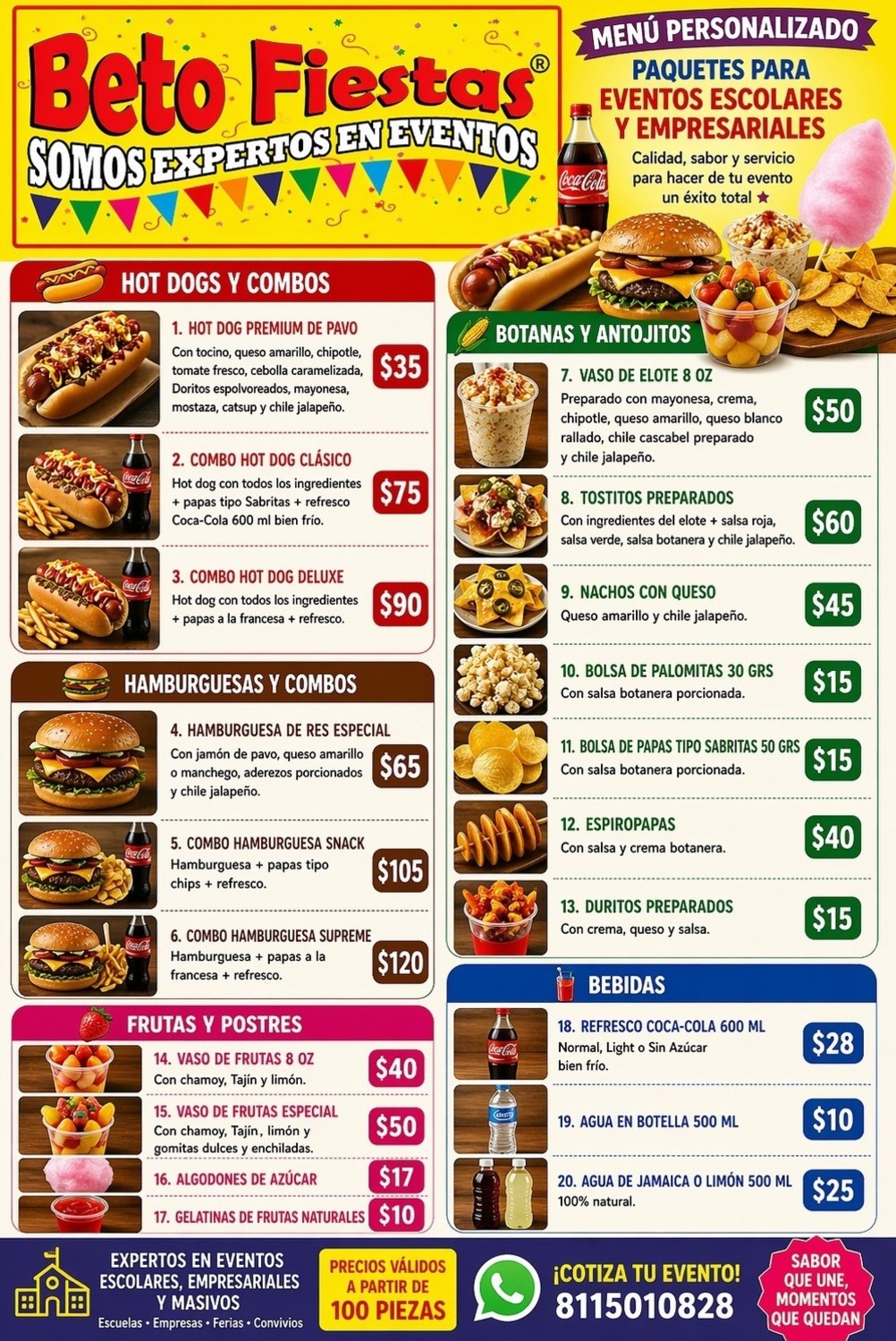 HOT DOGS AMBURGUESAS Y SNAKS